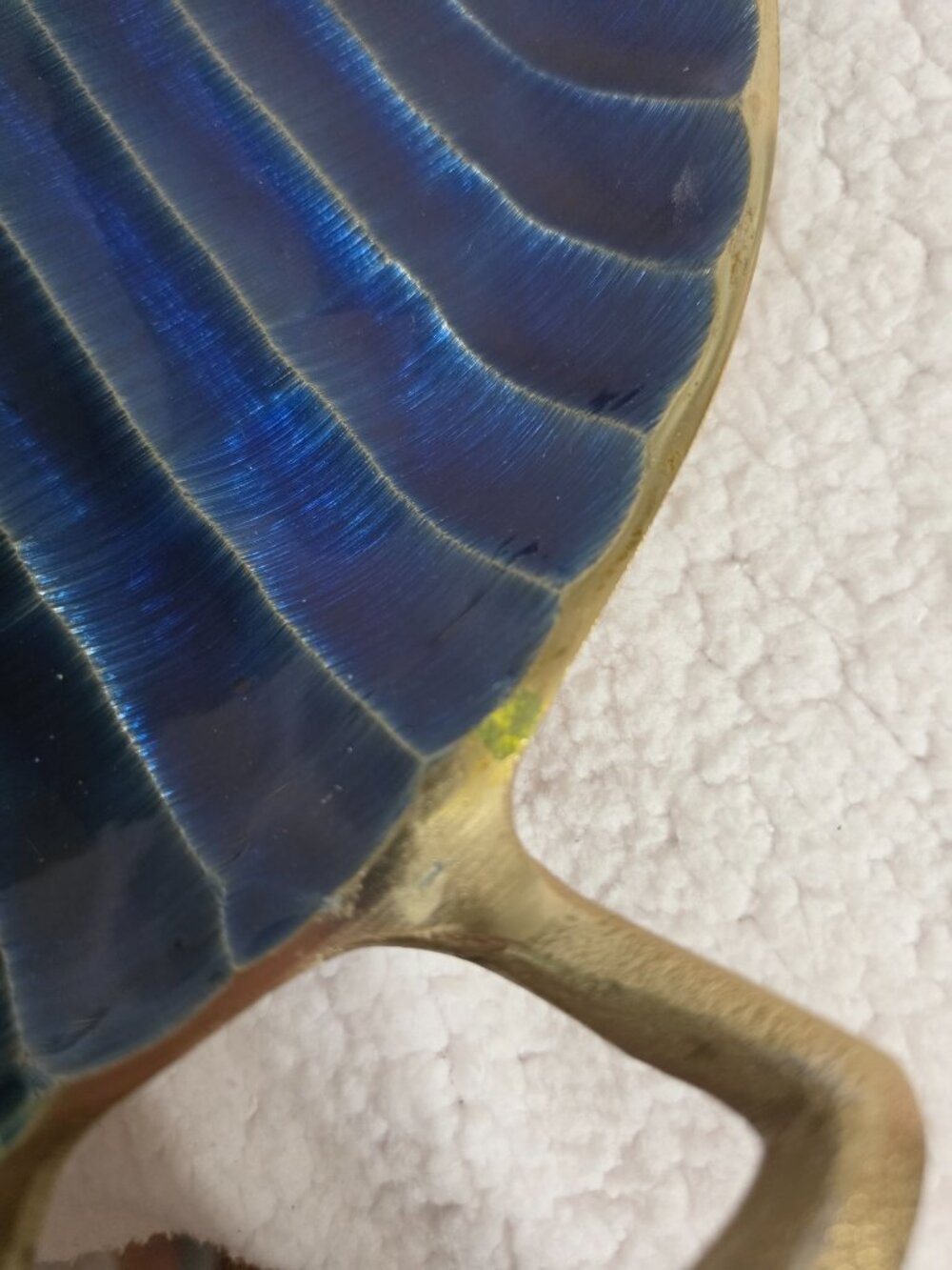 Cobalt Blue Metal Ribbed Ridged Dish - Picture 7 of 7